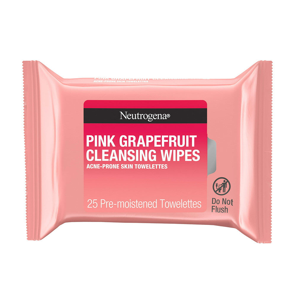 Neutrogena Oil-Free Cleansing Wipes, Pink Grapefruit, 25 Ea